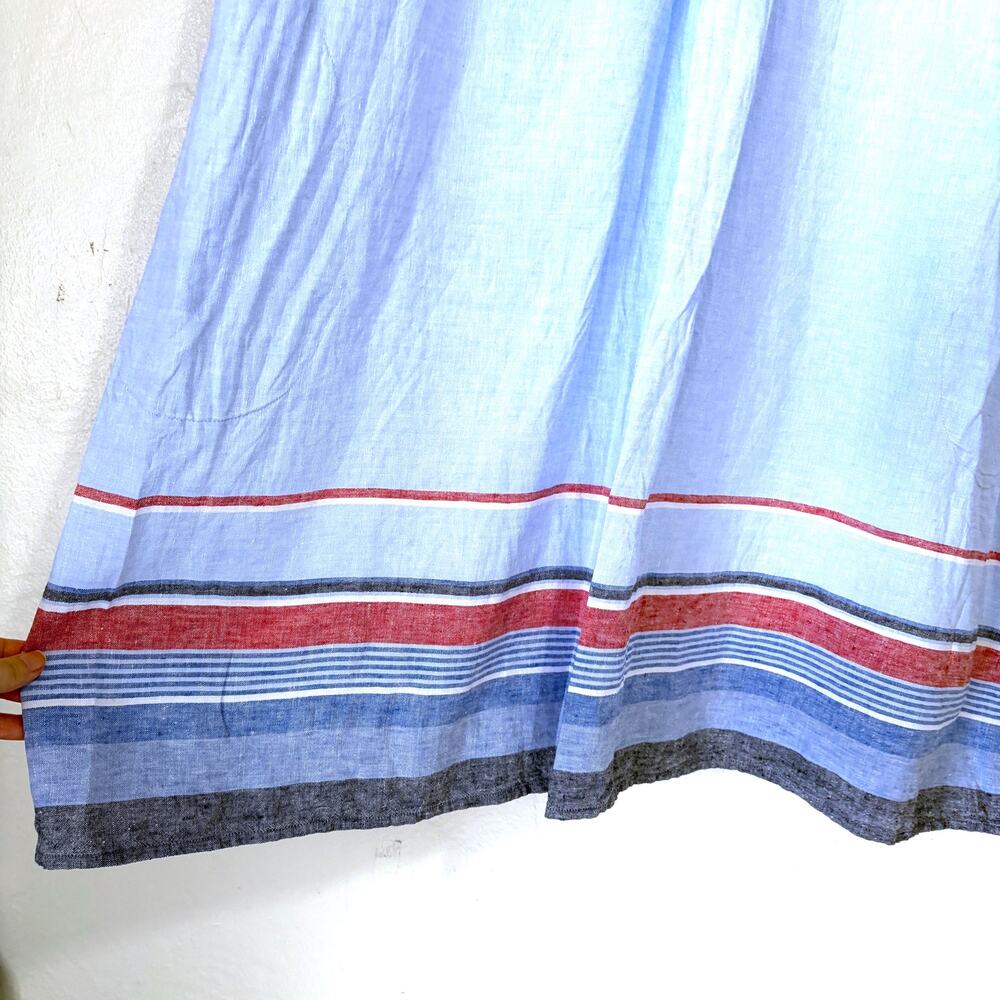 J.Jill 100% Linen A-Line Sleeveless Midi Dress Cornflower Multi Size XL - Picture 6 of 13